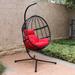 Red Barrel Studio® Porch Swing w/ Stand Polyester in Black | 77.5 H x 37.4 W x 25 D in | Wayfair 17D0BE2C5F9242219564F75968002905