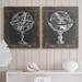 Red Barrel Studio® Armillary Sphere on Charcoal I - 2 Piece Picture Frame Painting Set on Canvas in White | 24 H x 36 W x 1.5 D in | Wayfair
