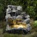 Millwood Pines Osteen Resin Rock Creek Cascading Fountain w/ LED Light in Gray | 20 H x 23 W x 21 D in | Wayfair FCL028