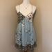 Free People Dresses | Free People Floral Distressed Mini Dress,Size-L | Color: Blue/Green | Size: L