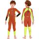 Gogokids Kids Wetsuit Boys Neoprene Swimsuit, Children 2.5mm Thermal One Piece Full Wetsuit Warm Thicken Swimwear Sun Protection Diving Suit UV 50+, Long Sleeve Orange M