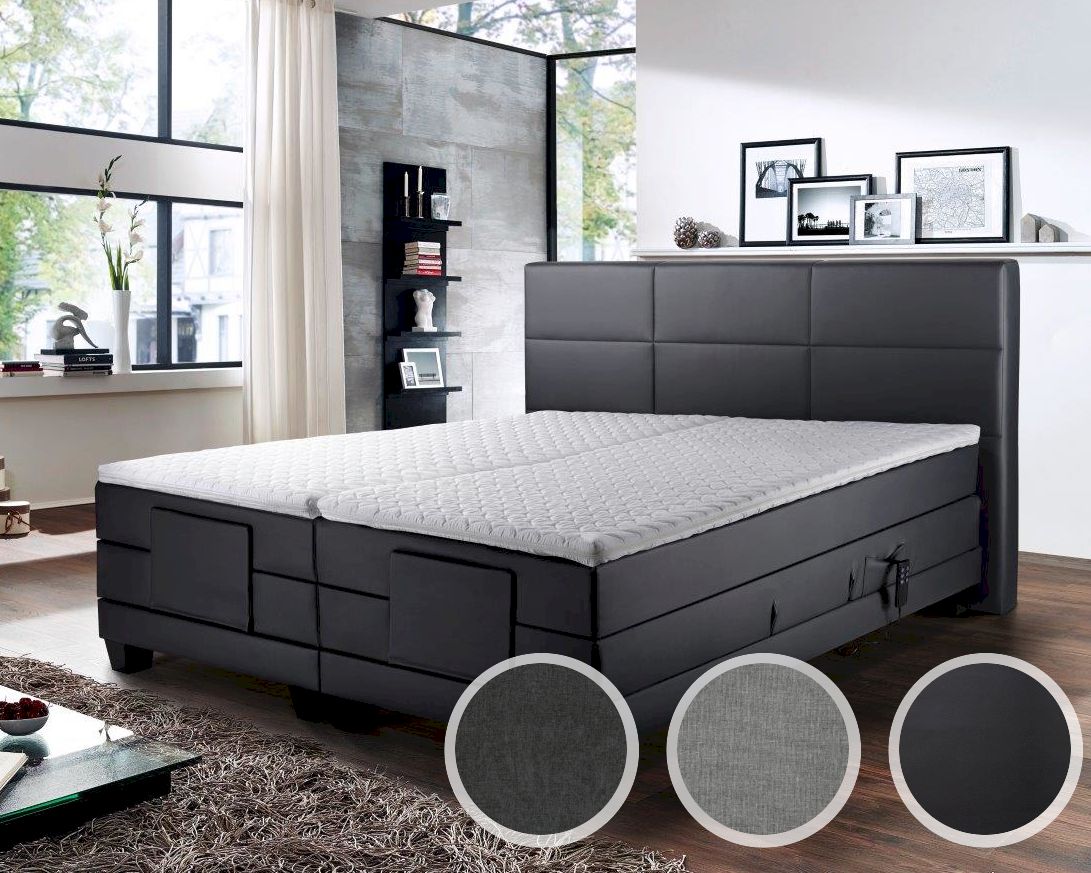 Winkle »Doris« Boxspringbett Bettkasten / 160x200 cm / H3/H3 / Kunstleder Schwarz 7745 Image