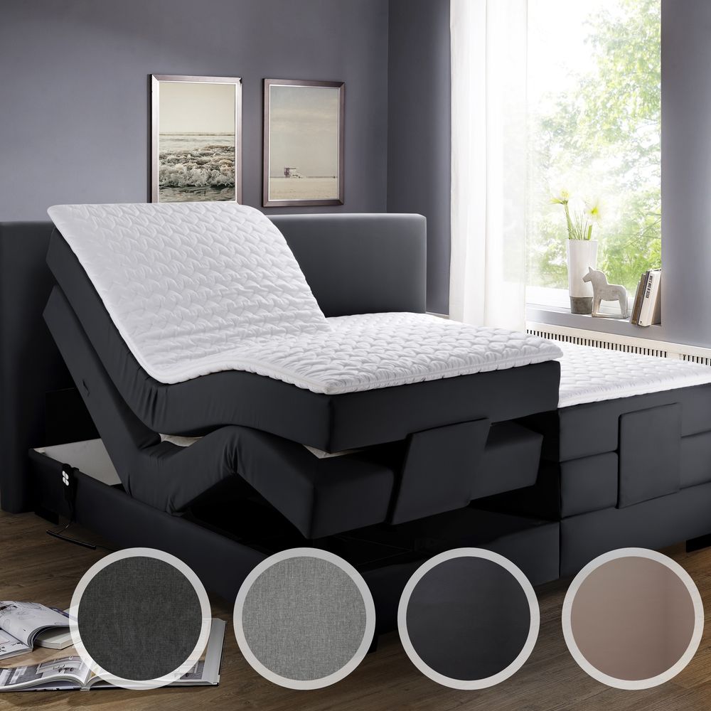 Winkle »Aragon« Boxspringbett Box-Starr / 160x200 cm / H2/H3 / Stoff Grau 9147 Image