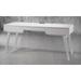 66 inch Mid - Century Modern Writing Desk with a micro textured matte white finish