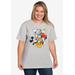 Plus Size Women's Mickey Mouse & Friends T-Shirt by Disney in Gray (Size 3X (22-24))