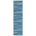 "Liora Manne Marina Stripes Indoor/Outdoor Rug China Blue 23""x7'6"" - Trans Ocean MNAR8805203"