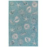 "Liora Manne Carmel Shells Indoor/Outdoor Rug Aqua 7'10"" Rd - Trans Ocean CRED8841404"