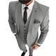 Men's Grey Business Suits Two Button 3 Piece Slim Fit Notch Lapel Wedding Tuxedos Suit 48/42