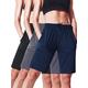 Women's Plus Athletic Shorts Casual Walking Shorts Activewear,3054, 3 Pairs,Black,Grey,Navy Blue,XXX-Large
