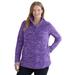 Plus Size Women's Microfleece Quarter-Zip Pullover by Woman Within in Radiant Purple Marled (Size M) Jacket