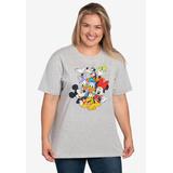 Plus Size Women's Mickey Mouse & Friends T-Shirt by Disney in Gray (Size 3X (22-24))