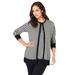 Plus Size Women's Fine Gauge Cardigan by Jessica London in Ivory Houndstooth (Size 34/36) Sweater