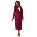 Plus Size Women's 2-Piece Stretch Crepe Single-Breasted Skirt Suit by Jessica London in Rich Burgundy (Size 28) Set