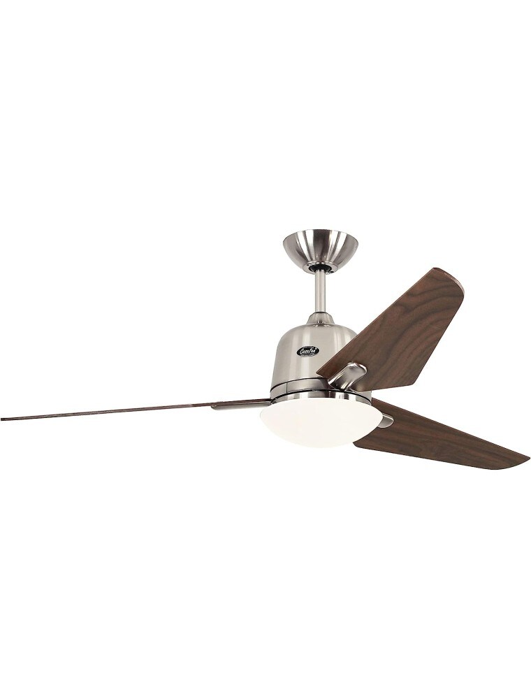 Eco Aviatos 132, Ventilatore cromo satinto e noce con Luce, CasaFan Image