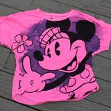 Disney Tops | Disney Parks Minnie Ss T-Shirt Bright Pink Size Xl | Color: Black/Pink | Size: Xl