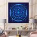 East Urban Home Neon Deep Horoscope Circle w/ Zodiac Signs - Graphic Art on Canvas Canvas, Wood in Blue | 16 H x 16 W x 1 D in | Wayfair