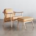 Accent Chair - Gus* Modern Baltic Chair & Ottoman Genuine Leather in Brown | 31 H x 30 W x 51 D in | Wayfair KSCOBALT-CANWHI-AN