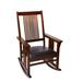 Harriet Bee Arcola Rocking Chair Faux Leather/Wood/Solid Wood in Brown/Red | 42 H x 28.75 W x 21 D in | Wayfair 17E8A0C7B0344FAB945257A4FB24A117