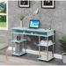 Zipcode Design™ Edwin No Tools Writing Desk w/ Shelves Wood/Metal in Gray/Blue | 30 H x 47.25 W x 15.75 D in | Wayfair