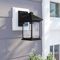 Sol 72 Outdoor™ Lovette Black 1 - Bulb Outdoor Wall Lantern Aluminum/Glass/Metal in Black/Gray | 10.25 H x 6 W x 7.12 D in | Wayfair