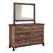 Rosalind Wheeler Clarence 3 Drawer 61" W Solid Wood Double Dresser (MIRROR NOT INCLUDED) Wood in Brown | 39 H x 61 W x 18 D in | Wayfair