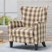 Armchair - Andover Mills™ Leia 30.25" Wide Armchair Polyester/Fabric in Black/Blue/Brown | 36.25 H x 30.25 W x 30 D in | Wayfair