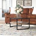 Ivy Bronx Lindsae Sled Coffee Table w/ Storage Metal in Black/Brown | 17 H x 35 W x 35 D in | Wayfair A228EFA0516745C5B14215D7F50FAF4C