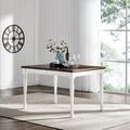 Charlton Home® Ashwell Extendable Rubberwood Solid Wood Dining Table Wood in White | 30.75 H in | Wayfair F0E16DDBAA48425BAADC70666777498B