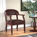 Charlton Home® Veazey 24" W Vinyl Waiting Room Chair w/ Wood Frame Vinyl/Wood in Red/Gray/Brown | 31 H x 24 W x 26 D in | Wayfair