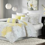 Red Barrel Studio® Broadwell 7 Piece Floral Cotton Comforter Set Polyester/Polyfill/Cotton in Gray/Yellow | Wayfair RDBS3540 29495803