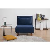 Convertible Chair - Mercury Row® Teen Jacquelyn 30.31" Wide Convertible Chair Wood/Polyester in Blue/Brown | 31.89 H x 30.31 W x 35.43 D in | Wayfair
