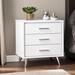 Orren Ellis Blouin 3 - Drawer Nightstand Wood/Plastic in White | 21.5 H x 19 W x 17 D in | Wayfair B5E4EA3DF3B8448AA0ADB4C2A6E4B1DB