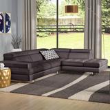 Multi Color Sectional - Wade Logan® Hugo 114" Wide Genuine Leather Sectional Genuine Leather | 37 H x 114 W x 88 D in | Wayfair WLGN7611 37376786