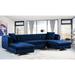 Blue Sectional - Rosdorf Park Miranda 127" Wide Velvet Symmetrical Sofa & Chaise Velvet | 30.5 H x 127 W x 69.5 D in | Wayfair