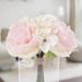 Willa Arlo™ Interiors Hydrangea & Rose Floral Arrangement in Glass Vase Fabric | 7.5 H x 5 W x 5 D in | Wayfair WLAO3798 43867908