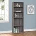 Latitude Run® 11.75" X 24.75" X 71.25" Cherry 5 Shelves Bookcase Wood in Gray | 11.75 W x 24.75 D in | Wayfair 16B4EC915C0948D880D054805424F29A