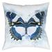 Rosalind Wheeler Artful Butterfly Blues Indoor Pillow Polyester/Polyfill blend | 18 H x 18 W x 3 D in | Wayfair 4180E1F00ED04FBABE552BF7FEA0684D