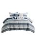 Rosecliff Heights Burge Navy/Microfiber 7 Piece Comforter Set Polyester/Polyfill/Microfiber in Blue/White | Queen | Wayfair