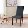 Winston Porter Elegant Knitting Box Cushion Dining Chair Slipcover Polyester in Gray/Brown | 18 W x 18 D in | Wayfair