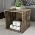 Ebern Designs Irieana Cube Floor Shelf End Table w/ Storage Wood in Gray | 15.75 H x 15.75 W x 15.75 D in | Wayfair