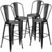 Wrought Studio™ Angelean 24" High Distressed Metal Indoor-Outdoor Counter Height Stool - Back Metal in Gray/Black | 46 H x 18 W x 19 D in | Wayfair