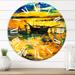 Designart 'Boat During Evening Glow At The Lake VI' Nautical & Coastal wall clock