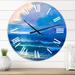 Designart 'Morning Sunlight On The Sea Waves I' Nautical & Coastal wall clock