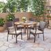 Haley Outdoor 5 Piece Wood and Wicker Dining Set by Christopher Knight Home