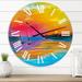 Designart 'Little Boats Arriving The At Shore During Sunset I' Lakehouse wall clock