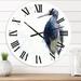 Designart 'Tricolored Heron Bird' Farmhouse wall clock