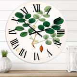 Designart 'Vintage Plant Life XI' Farmhouse wall clock
