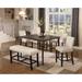 Roundhill Furniture Biony Counter-height 6-piece Espresso Dining Set with Chairs and Bench