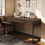 17 Stories Sigismund Solid Wood Desk Wood/Metal in Black/Brown | 31 H x 60 W x 24 D in | Wayfair 5D6B79D2DD0444E795271753ACB8F2A2