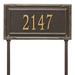 Whitehall Products Gardengate Personalized Grande 1-Line Lawn Address Sign Metal in Yellow/Brown | 9.5 H x 18 W x 0.375 D in | Wayfair 3288OG